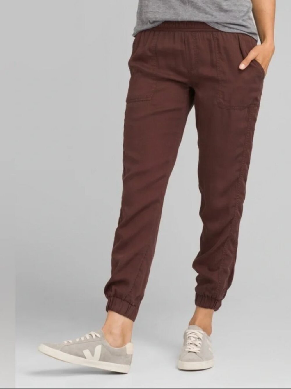 prAna Aberdeen Athleisure Joggers Lenzing Tencel Cacao Granola Girl Size Large